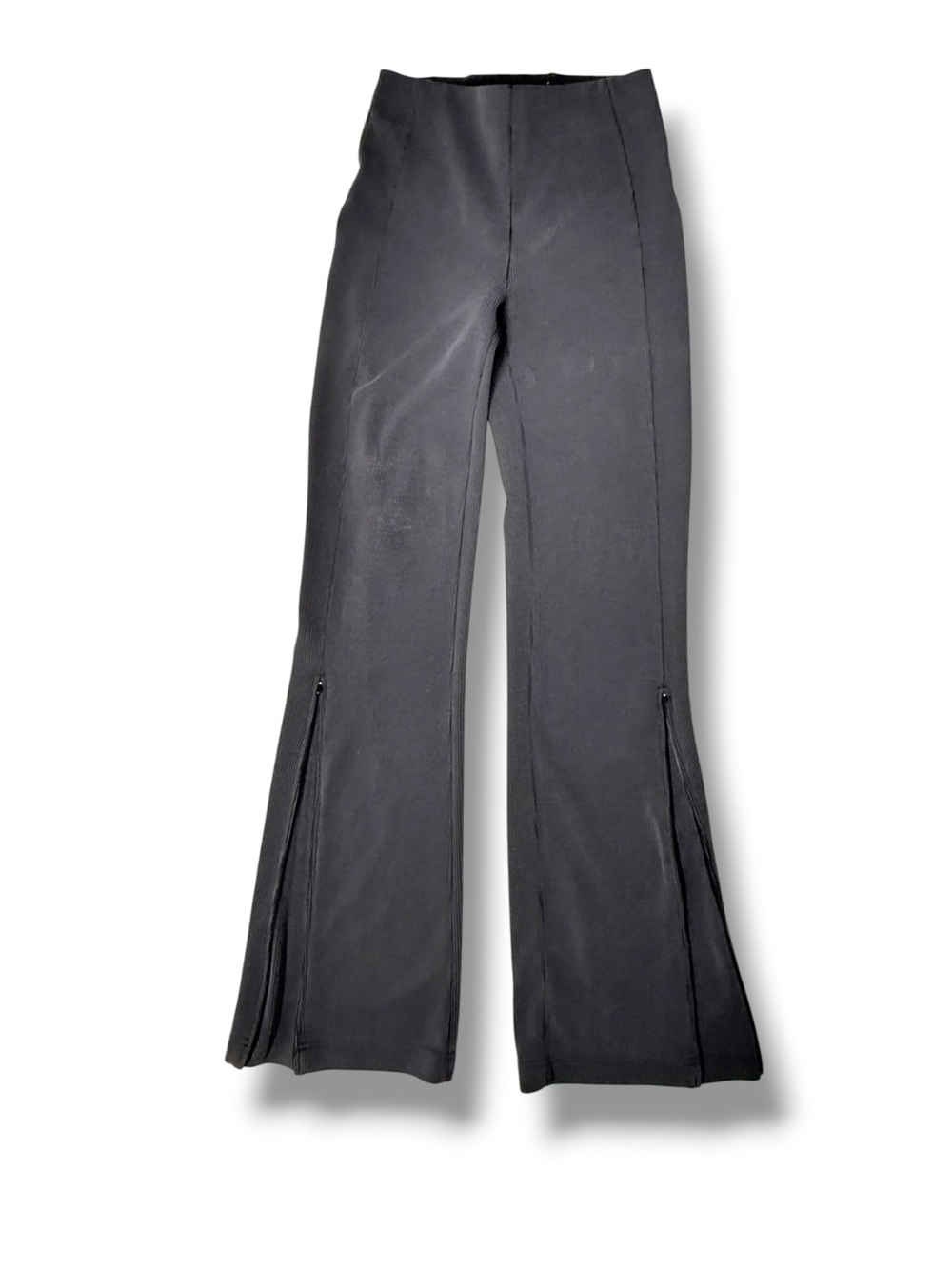Lululemon Brushed Softstreme Ribbed Zip Flared Pant 32.5" Black 4